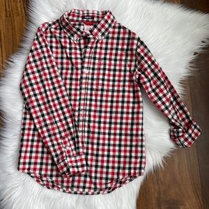Gymboree slim fit plaid button down , 7/8